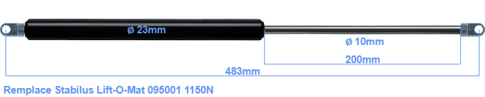 Vérin à gaz Stabilus Lift-o-mat 095001 1150N