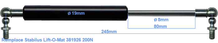 Ressort de Pression de Gaz Rechange pour Stabilus Lift Coussinet Sphérique  M6 