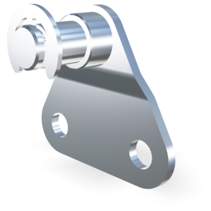 Support latéral avec goupille de 6mm inox 316 (max. 180N)