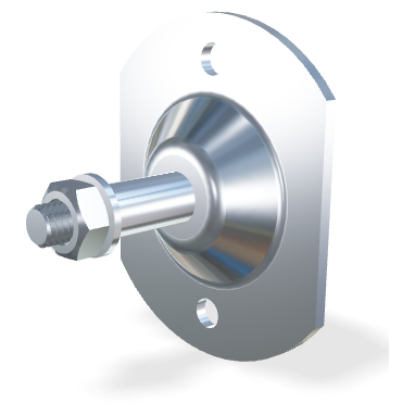 Support latéral (ronde) avec goupille de 8mm