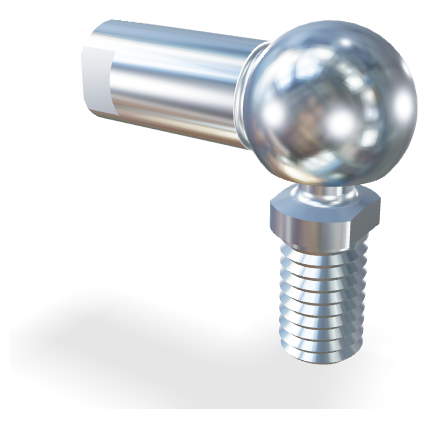 M6 Coude (25mm) (filetage balle M8)