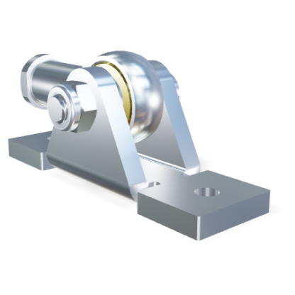 M10 Tête à rotule (43mm) et étrier symétrique (max. 3000N)